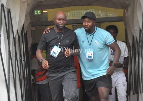 Rivers United coaches, Finidi George and Yemi Olanrewaju